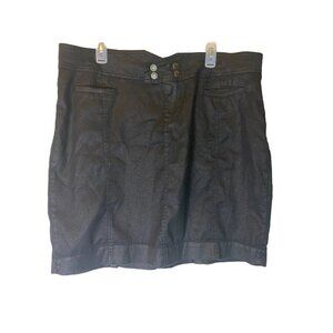 MYNT WOMENS PLUS SIZE 18W 1X BLACK DENIM JEAN SKIRT STRETCH MILITARY VIBE Trendy